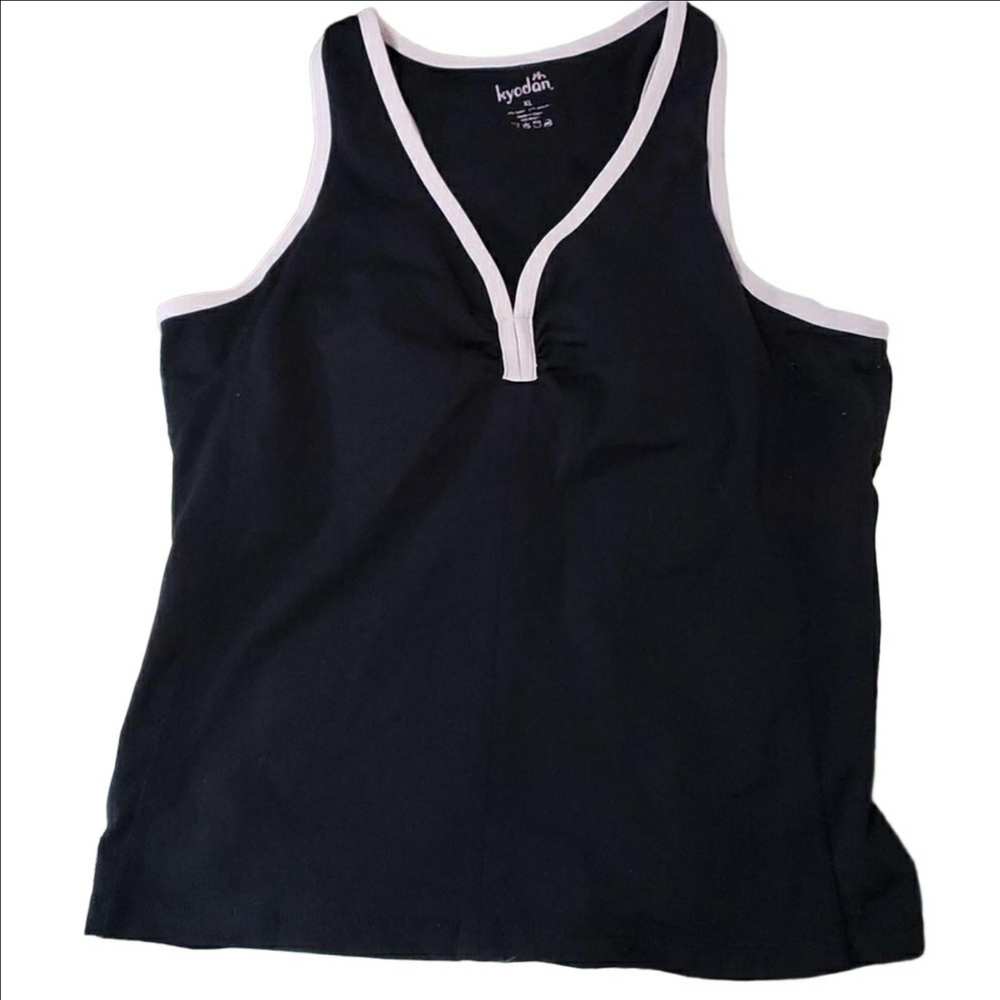 Kyodan Tank Top Athletic Racerback Built In Bra Size XL Black Pink